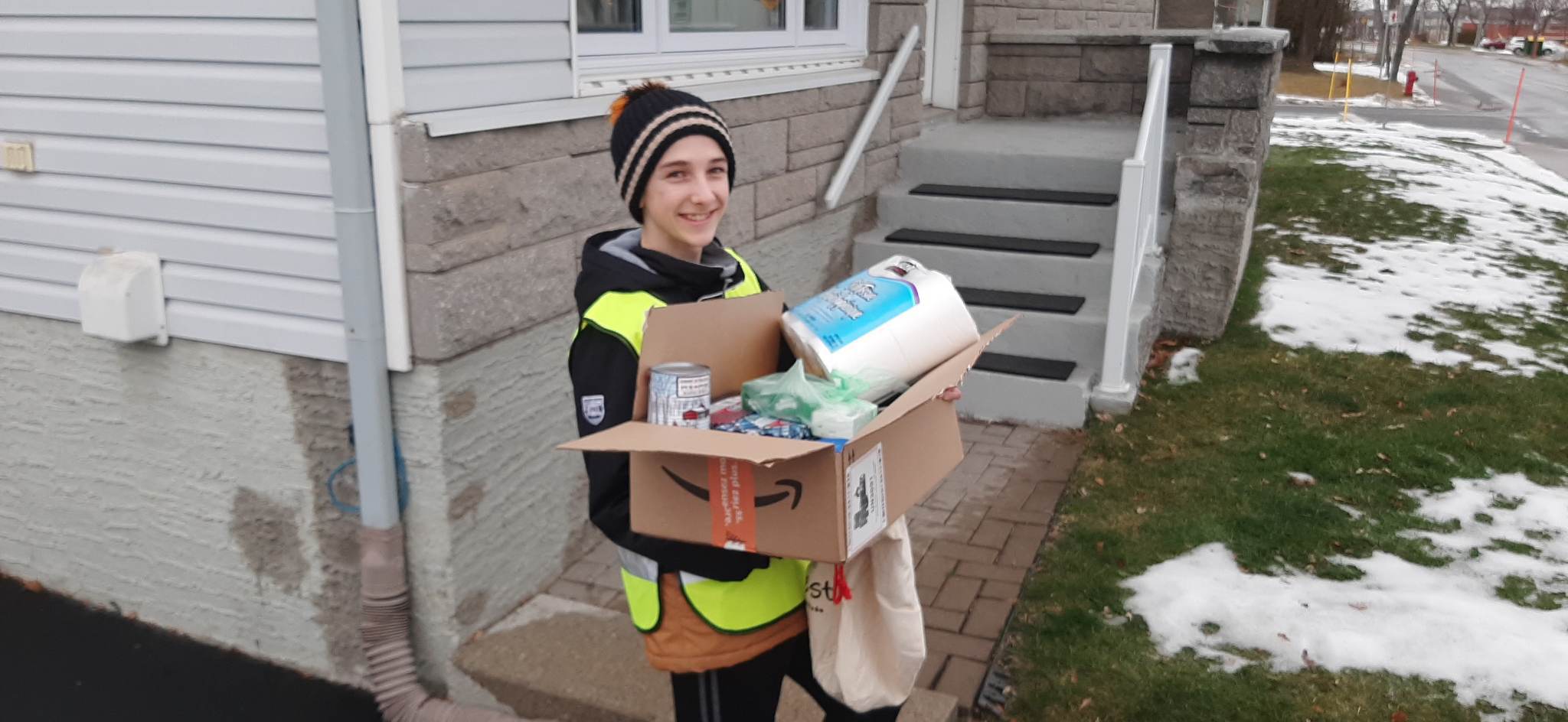 Retour de la collecte de denrées des cadets