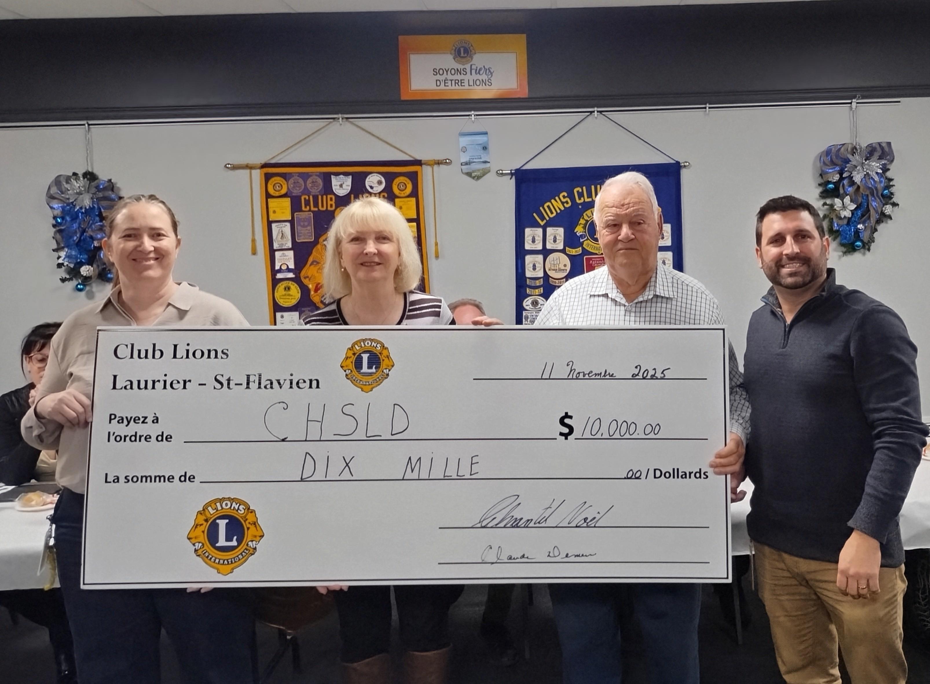 Un don des Lions au CHSLD de Saint-Flavien